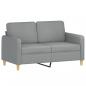 Preview: 2-Sitzer-Sofa mit Zierkissen Hellgrau 120 cm Stoff