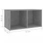 Preview: TV-Schrank Betongrau 72x35x36,5 cm Holzwerkstoff