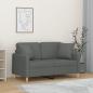 Preview: ARDEBO.de - 2-Sitzer-Sofa mit Zierkissen Dunkelgrau 120 cm Stoff