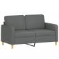 Preview: 2-Sitzer-Sofa mit Zierkissen Dunkelgrau 120 cm Stoff