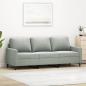 Preview: ARDEBO.de - 3-Sitzer-Sofa Hellgrau 180 cm Samt