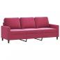 Preview: 3-Sitzer-Sofa mit Hocker Weinrot 180 cm Samt