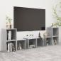 Preview: ARDEBO.de - 6-tlg. TV-Schrank-Set Betongrau Holzwerkstoff