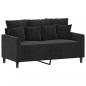 Preview: 2-Sitzer-Sofa Schwarz 120 cm Samt