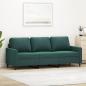 Preview: ARDEBO.de - 3-Sitzer-Sofa Dunkelgrün 180 cm Samt