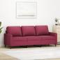 Preview: ARDEBO.de - 3-Sitzer-Sofa Weinrot 180 cm Samt