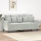 Preview: ARDEBO.de - 2-Sitzer-Sofa Hellgrau 140 cm Samt