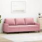 Preview: ARDEBO.de - 3-Sitzer-Sofa Rosa 180 cm Samt