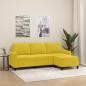 Preview: ARDEBO.de - 3-Sitzer-Sofa mit Hocker Gelb 180 cm Samt