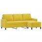 Preview: 3-Sitzer-Sofa mit Hocker Gelb 180 cm Samt