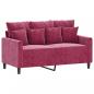 Preview: 2-Sitzer-Sofa Weinrot 120 cm Samt