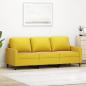 Preview: ARDEBO.de - 3-Sitzer-Sofa Gelb 180 cm Samt