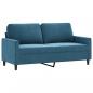 Preview: 2-Sitzer-Sofa Blau 140 cm Samt