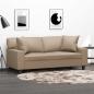 Preview: ARDEBO.de - 2-Sitzer-Sofa mit Zierkissen Cappuccino-Braun 140 cm Kunstleder