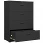 Preview: Aktenschrank Anthrazit 90x46x134 cm Stahl