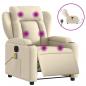 Preview: Massagesessel Elektrisch Creme Stoff