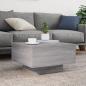 Preview: Couchtisch mit LED-Leuchten Grau Sonoma 55x55x31 cm