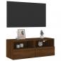 Preview: TV-Wandschrank Braun Eiche-Optik 80x30x30 cm Holzwerkstoff