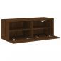 Preview: TV-Wandschrank Braun Eiche-Optik 80x30x30 cm Holzwerkstoff