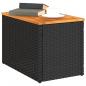 Preview: Garten-Beistelltische 2 Stk Schwarz 55x34x37cm Poly Rattan Holz