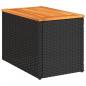 Preview: Garten-Beistelltische 2 Stk Schwarz 55x34x37cm Poly Rattan Holz