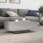 Preview: Couchtisch mit LED-Leuchten Grau Sonoma 85x55x31 cm