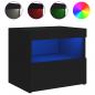 Preview: Nachttische mit LED-Leuchten 2 Stk. Schwarz 50x40x45 cm