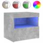 Preview: Nachttische mit LED-Leuchten 2 Stk. Betongrau 50x40x45 cm