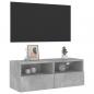 Preview: TV-Wandschrank Betongrau 80x30x30 cm Holzwerkstoff