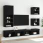 Preview: TV-Schrank mit LED-Leuchten Schwarz 40,5x30x102 cm