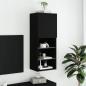 Preview: TV-Schrank mit LED-Leuchten Schwarz 40,5x30x102 cm