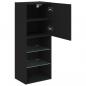 Preview: TV-Schrank mit LED-Leuchten Schwarz 40,5x30x102 cm