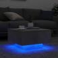 Preview: Couchtisch mit LED-Leuchten Betongrau 55x55x31 cm