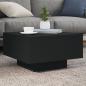 Preview: ARDEBO.de - Couchtisch mit LED-Leuchten Schwarz 55x55x31 cm