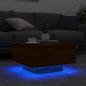 Preview: Couchtisch mit LED-Leuchten Braun Eichen-Optik 55x55x31 cm