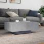 Preview: Couchtisch mit LED-Leuchten Betongrau 85x55x31 cm