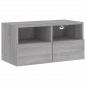 Preview: TV-Wandschrank Grau Sonoma 60x30x30 cm Holzwerkstoff