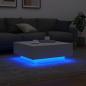 Preview: Couchtisch mit LED-Leuchten Weiß 80x80x31 cm