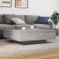 Preview: Couchtisch mit LED-Leuchten Grau Sonoma 100x100x31 cm