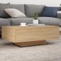 Preview: ARDEBO.de - Couchtisch mit LED-Leuchten Sonoma-Eiche 85x55x31 cm