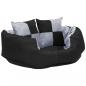 Preview: Wendbares & waschbares Hundekissen Grau und Schwarz 65x50x20 cm