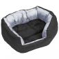 Preview: Wendbares & waschbares Hundekissen Grau und Schwarz 65x50x20 cm