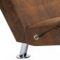 Preview: Massage Chaiselongue mit Kissen Braun Wildleder-Optik