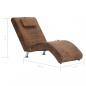 Preview: Massage Chaiselongue mit Kissen Braun Wildleder-Optik