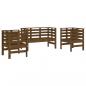 Preview: 3-tlg. Garten-Lounge-Set Honigbraun Massivholz Kiefer