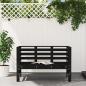 Preview: Gartenbank Schwarz 111,5x53x71 cm Massivholz Kiefer