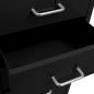 Preview: Aktenschrank mit Rollen Schwarz 28x41x109 cm Metall