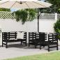 Preview: ARDEBO.de - 3-tlg. Garten-Lounge-Set Schwarz Massivholz Kiefer