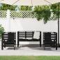 Preview: 3-tlg. Garten-Lounge-Set Schwarz Massivholz Kiefer