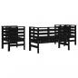 Preview: 3-tlg. Garten-Lounge-Set Schwarz Massivholz Kiefer